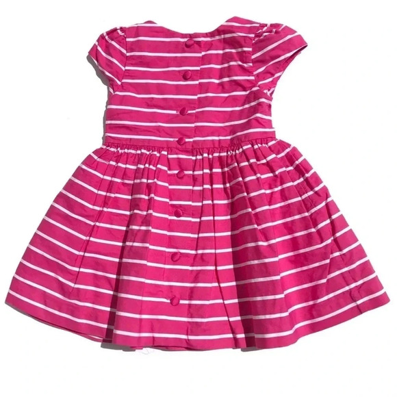 Ralph Lauren Pink Striped Dress with Cap Sleeves Size 3m - Picture 2 of 3